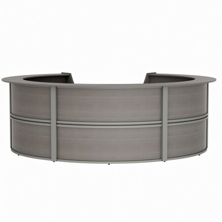 Linea Italia Reception Desk 11.1 ft D X 46 in H, 11.8 ft W X Thermofused Laminate, Ash ZUD299
